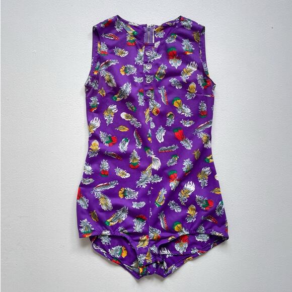 Vintage 70's Feather Sleeveless Bodysuit + Maxi Skirt Sz S Unique Set Boho Retro - Picture 2 of 10